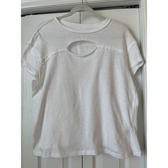 FREE PEOPLE WE THE FREE Cut Out Front Cotton Tee Sz XS - Picture 1 of 6